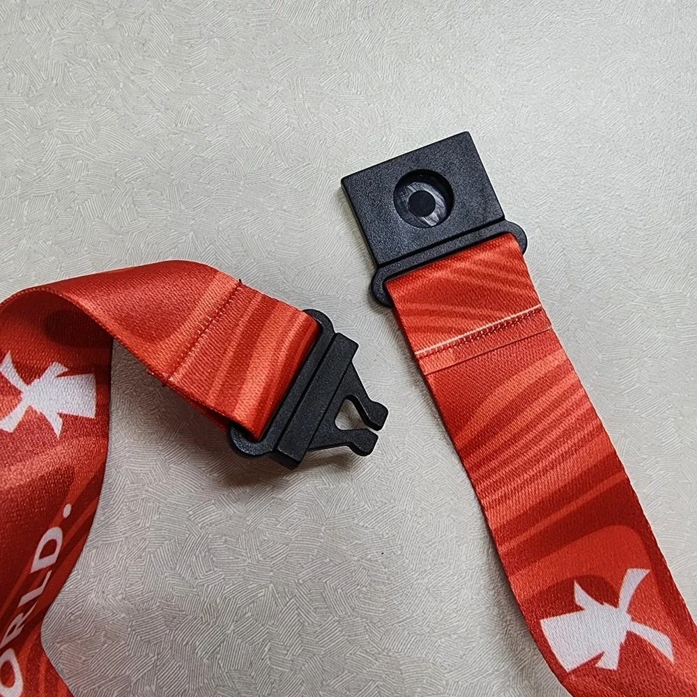 Set Of 2 Dutch Bros Pin and Lanyards 6/25/26 Red/Blue Lightning Bolt Always Stok